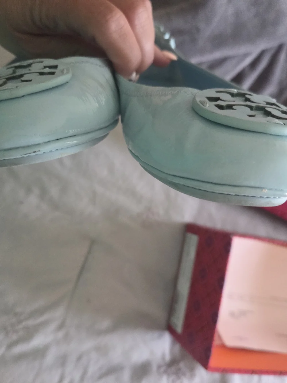 Tory Burch Light Blue Leather Ballet Flats - Picture 8 of 8